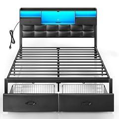 Rolanstar Full Bed Frame with Storage