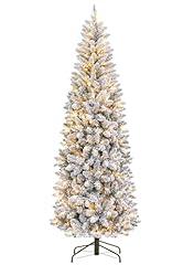 GarveeHome 12 ft Pre-Lit Frosted Christmas Tree