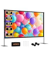 STWUI 100 Inch Portable Projector Screen with Stand