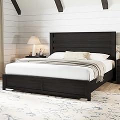 Amerlife King Size Farmhouse Bed Frame