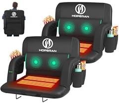 Heated Reclining Massage Stadium Seats 23" Black