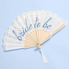White Lace Bride to Be Folding Fan