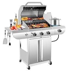 R.W.FLAME Three-Burner Propane Gas Grill