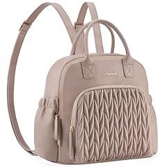 LOVEVOOK Quilted Leather Diaper Backpack in Light Camel