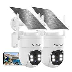 VIZIUUY Solar Security Cameras, 2 Pack 3MP Wireless Outdoor