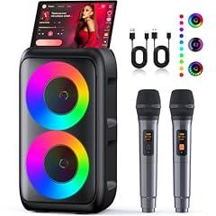 Peski Portable Karaoke Machine with Wireless Microphones