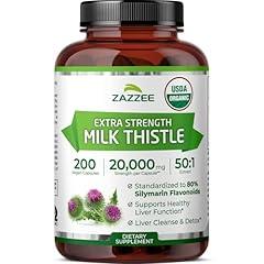 Zazzee Organic Milk Thistle 20,000 mg, 200 Vegan