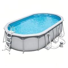 Rectangular Gray Above Ground Pool Set 549x305x119cm