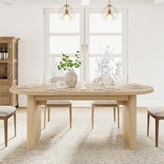 GarveeHome Oval Dining Table, Natural