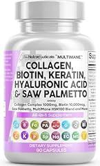 Clean Nutraceuticals Collagen Biotin Keratin Saw Palmetto Complex