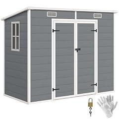 Outsunny Resin Storage Shed with Lockable Doors