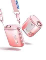 JISULIFE Necklace Fan with Digital Display
