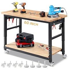 ENJOYWOOD Adjustable Garage Workbench with Storage