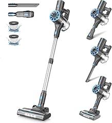 Cordless Stick Vacuum Cleaner with Self-Standing, 8-in-1 Vacuum Cleaners for Home, Lightweight Powerful Vacuum with LED Screen, Rechargeable Vacuum for Carpet, Pet Hair, Hardwood Floors (Grayblue)