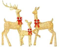 Jingle Joy Gold Lighted Deer Family Set