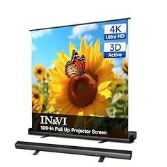 IN&VI Portable Matte White Manual Projector Screen