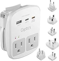 Ceptics Universal Travel Adapter Kit with USB and Surge Protection