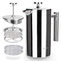 Secura French Press Coffee Maker, Stainless Steel, 34oz