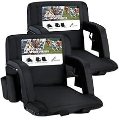 Sportneer Bleacher Stadium Seats with Armrests, 2 Pack