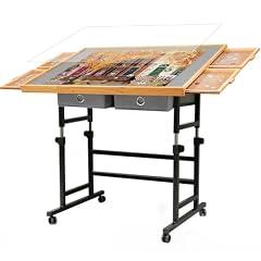 BuilderButler Adjustable Puzzle Table with Wheels