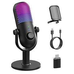 GUEVWES USB Gaming Microphone with RGB Stand