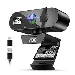AOC 4K Webcam with Microphone and Privacy Cover