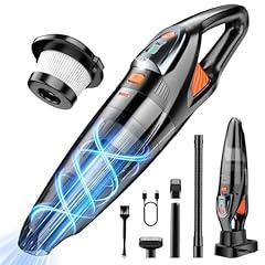 Handheld Vacuum Cordless 25000PA Powerful Suction, Portable Car Vacuum, 3 in 1 Hand Held Vacuum Rechargeable 8000mAh with LED Light, HEPA Filter, Home, Car Seats, Office, Pet Hair, Dust Buster