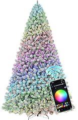 Hollo Star 12 ft Flocked Prelit Christmas Tree