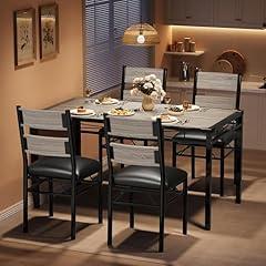 IDEALHOUSE Retro Gray Dining Table Set