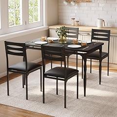 GarveeHome Industrial Dining Table Set for 4