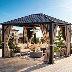 YITAHOME 10x12 FT Metal Gazebo with Curtains