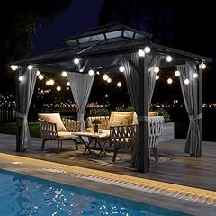 GAOMON Hardtop Gazebo with Curtains and Netting