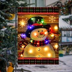 Lighted LED Snowman Christmas Garden Flag