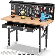 ENJOYWOOD Adjustable Workbench with Drawers and Wheels