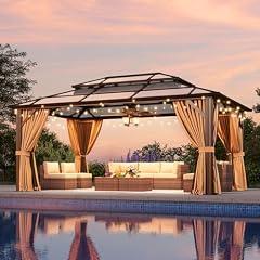 Aoxun Hardtop Gazebo with Polycarbonate Roof