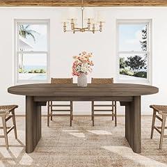 GarveeHome Oval Dining Table for 6-8 People