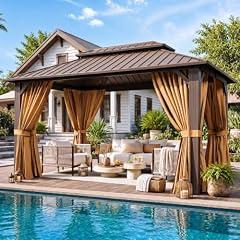 Breezestival 10x12 FT Brown Hardtop Gazebo