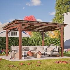 Hardtop Gazebo with Metal Roof and Wooden Frame