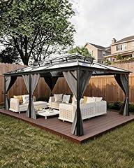 GarveeLife Hardtop Gazebo 12x20 ft Polycarbonate Roof