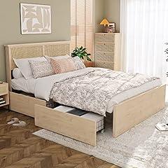 Yechen Queen Bed with Rattan Headboard
