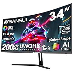 Sansui 34-Inch Curved Gaming Monitor 165Hz