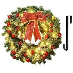 Juegoal 16" Pre-Lit Christmas Wreath