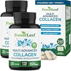 ForestLeaf Multi Collagen Supplements with Hyaluronic Acid and Vitamin C