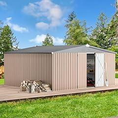 AECOJOY 14' x 12' Metal Outdoor Storage Shed