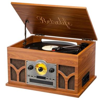record player and speakers