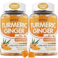 Sugar Free Turmeric Ginger Gummies with Vitamin D3 & K2