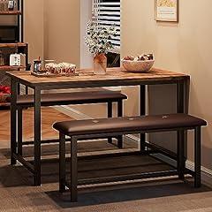 GarveeHome Retro Brown Dining Table Set