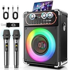 HWWR Bluetooth Karaoke Machine with Microphones