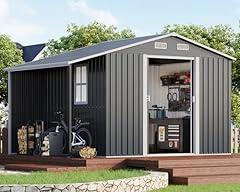 Amerlife Metal Storage Shed with Firewood Bay