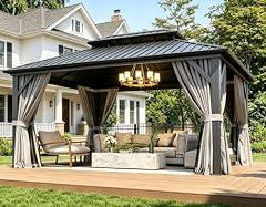 Aoxun 12Ft x 16Ft Hardtop Aluminum Gazebo